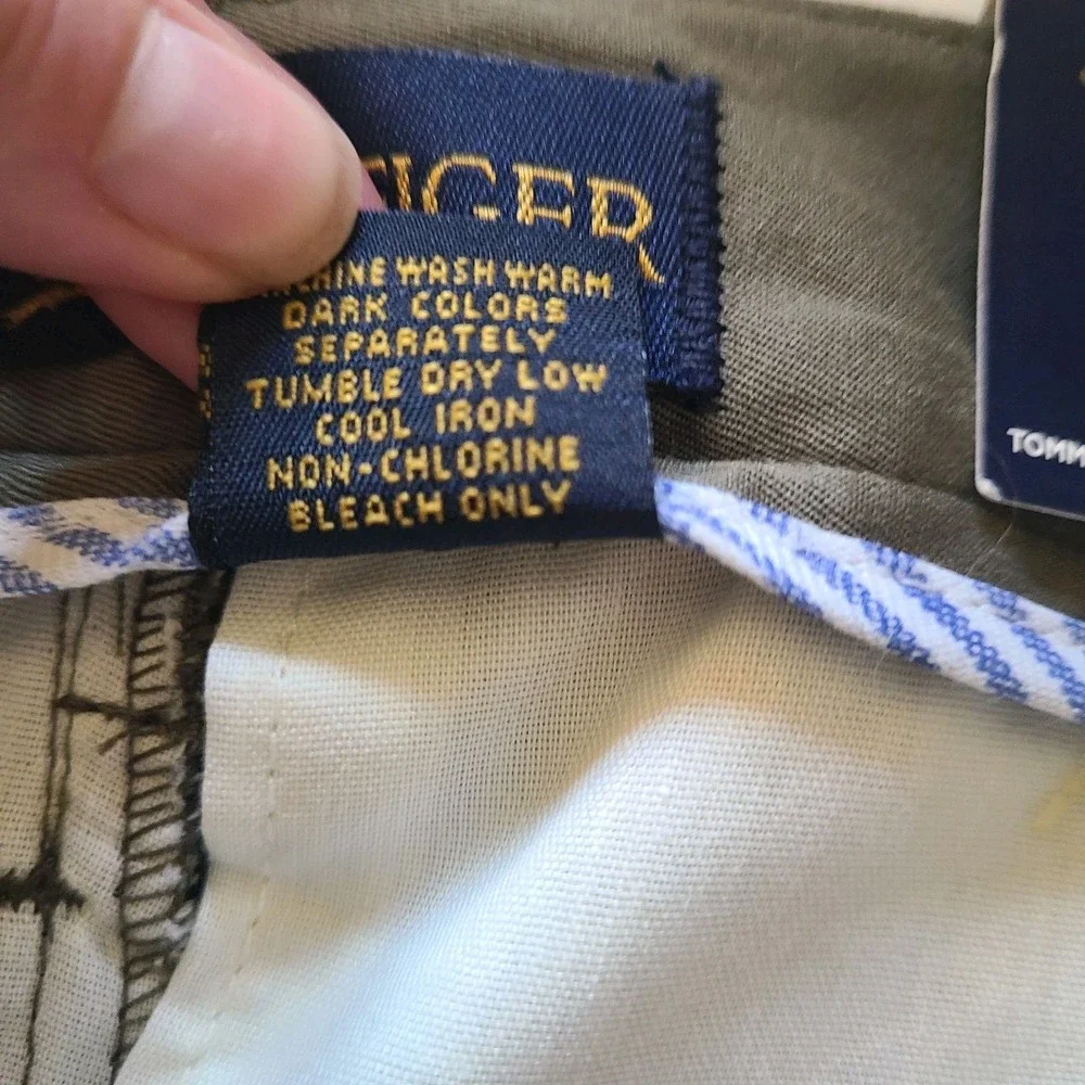Tommy Hilfiger Pants‎ Mens 36X32 Green Chino Traveler Tommy Micro Tech Casual